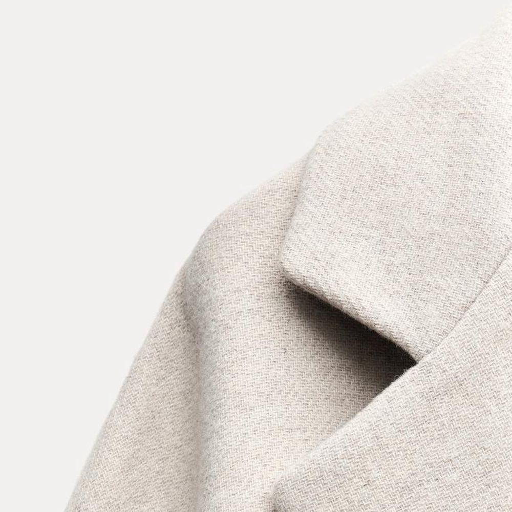 Zara Wool Blend Wrap Belted Coat ZW Collection New - Picture 4 of 13